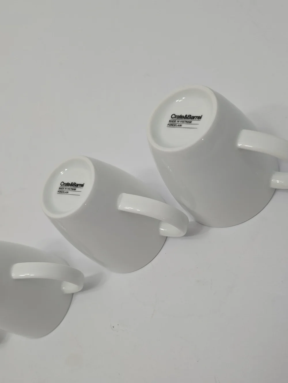 Crate & Barrel Set Of 7 Porcelain White Small Espresso Cups